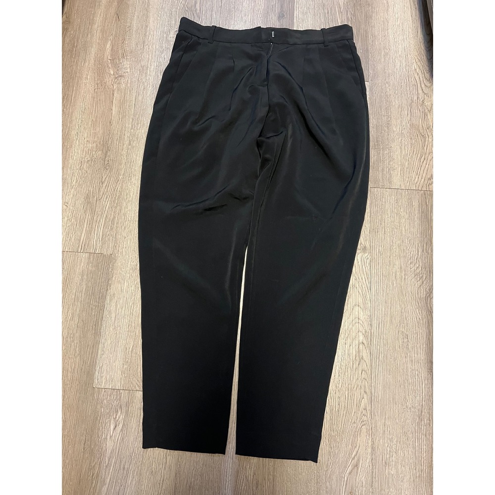 Calvin Klein Womens Black Pleated Front Tapered Leg Dress Pants Size 6